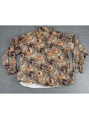 Men’s Vintage Field Tested Camouflage L Hunting Shirt Button Up Deer Outdoor